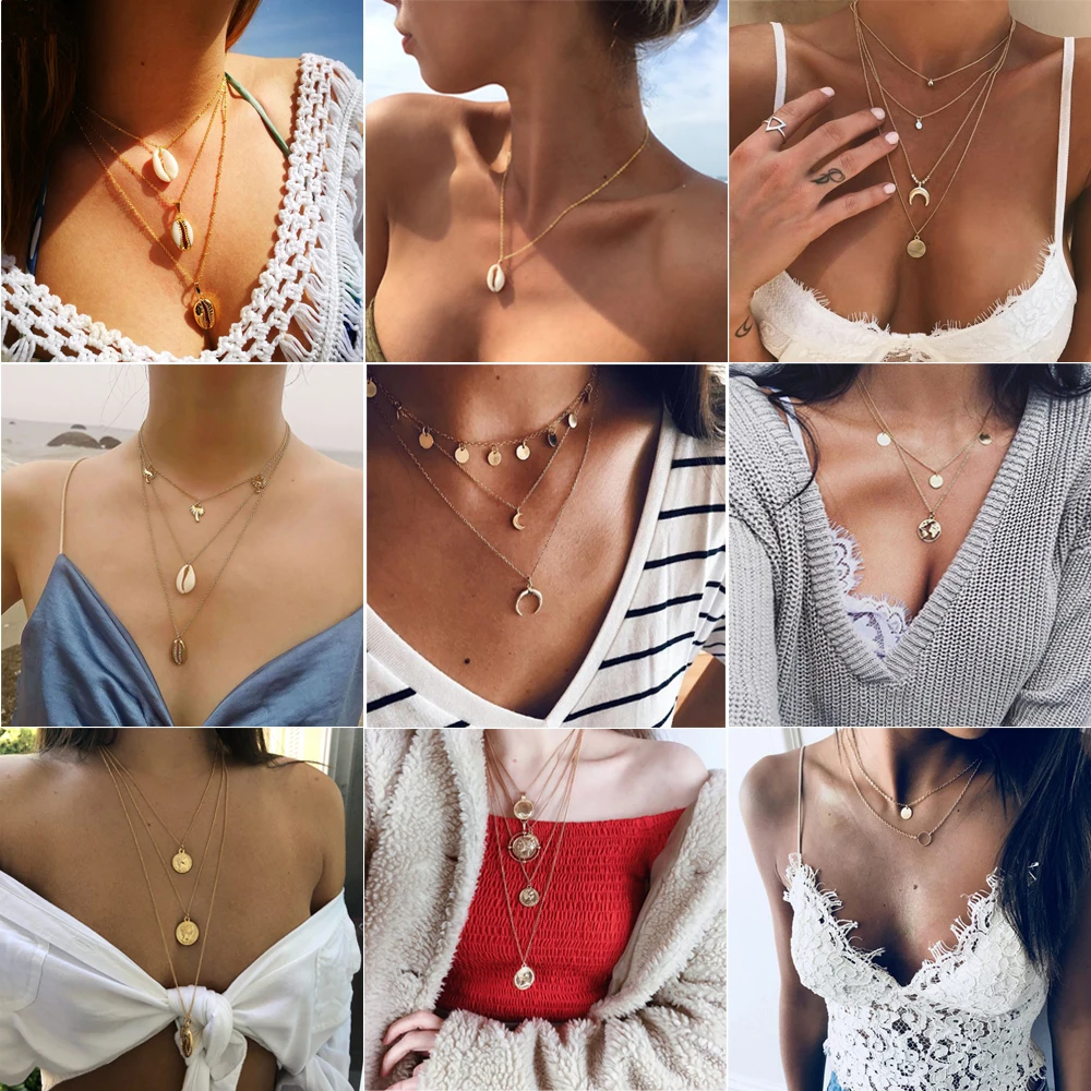 HIYONG 2019 Fashion Beach Cowrie Shell Choker Necklace Multi Boho Ocean Layered Pendant Necklace Women Choker Collares Summer
HIYONG 2019 Fashion Beach Cowrie Shell Choker Necklace Multi Boho Ocean Layered Pendant Necklace Women Choker Collares Summer