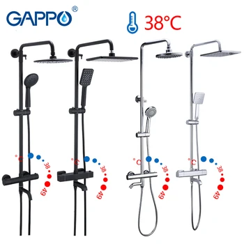 Gappo Black Faucet Shower Set Bathtub Thermostatic cold hot water tap temperature faucets shower system waterfall mixer shower
Gappo Black Faucet Shower Set Bathtub Thermostatic cold hot water tap temperature faucets shower system waterfall mixer shower