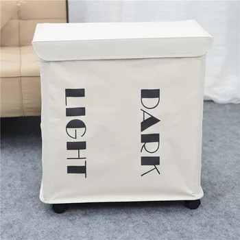 Foldable Storage Basket Dirty Clothes Two Grid Organizer Basket With Wheels Cover Large Laundry Basket Waterproof Hamper
Foldable Storage Basket Dirty Clothes Two Grid Organizer Basket With Wheels Cover Large Laundry Basket Waterproof Hamper