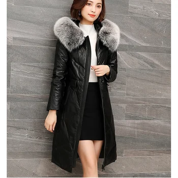 Large size Medium long Women Leather Jacket Winter 2020 New Fashion High quality Warm Hooded Women Leather Down Jacket NUW260
Large size Medium long Women Leather Jacket Winter 2020 New Fashion High quality Warm Hooded Women Leather Down Jacket NUW260