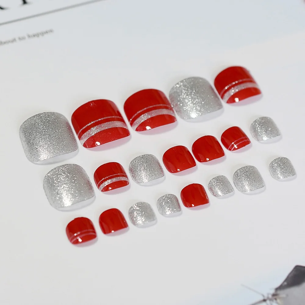 24pcs Glitter French Black Toe Nail Tips Black Silver Artificial Short Full Cover For Foot Patch Beauty Shiny DIY Fake Nail Z579
24pcs Glitter French Black Toe Nail Tips Black Silver Artificial Short Full Cover For Foot Patch Beauty Shiny DIY Fake Nail Z579