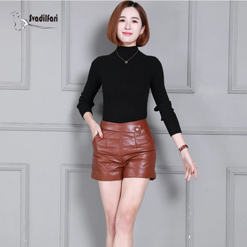 Svadilfari winter Female warm leather Shorts 2018 spring women Genuine leather Shorts women Fashion High Waist Straight Shorts
Svadilfari winter Female warm leather Shorts 2018 spring women Genuine leather Shorts women Fashion High Waist Straight Shorts