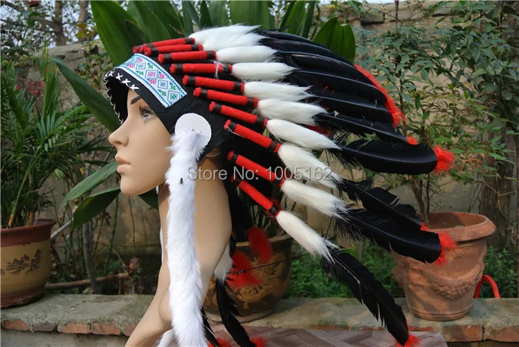 Chief Indian feather Headdress Native American headdress indian feather costumes War Bonnet Hat indian headdress of black color
Chief Indian feather Headdress Native American headdress indian feather costumes War Bonnet Hat indian headdress of black color
