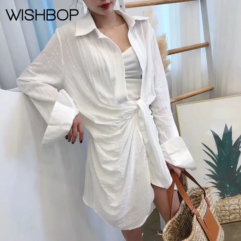2018 Summer Fashion Show White Twisted Knot Crossover Asymmetrical Shirtdress - Newest Ladies Stylish Dress Collection For Sale
2018 Summer Fashion Show White Twisted Knot Crossover Asymmetrical Shirtdress - Newest Ladies Stylish Dress Collection For Sale