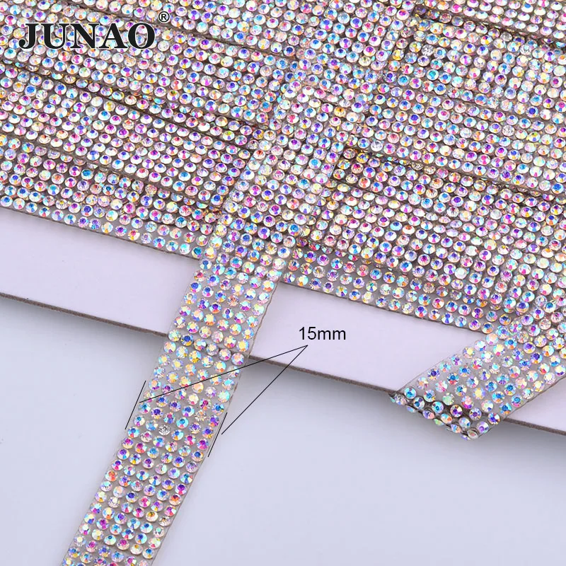 JUNAO 5Yard Crystal AB Rhinestones Fabric Trim Hotfix Strass Applique Chain Glass Stones Belt Mesh For Clothes Bags Decoration
JUNAO 5Yard Crystal AB Rhinestones Fabric Trim Hotfix Strass Applique Chain Glass Stones Belt Mesh For Clothes Bags Decoration