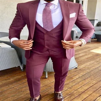 2019 Custom Made Burgundy Mens Wedding Suit Blazer+Pants+Vest 3 Piece Groom Suits Best Man Groomsmen Suits for Bridegroom
2019 Custom Made Burgundy Mens Wedding Suit Blazer+Pants+Vest 3 Piece Groom Suits Best Man Groomsmen Suits for Bridegroom
