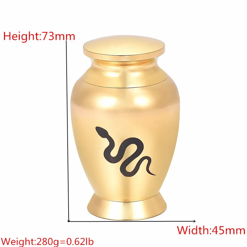 DSC-1238 Luxury Golden Stainless Steel Funeral Cremation for Pets Ashes,Snake Engraved Cremation Ashes Casket Mini Urn/Jars
DSC-1238 Luxury Golden Stainless Steel Funeral Cremation for Pets Ashes,Snake Engraved Cremation Ashes Casket Mini Urn/Jars