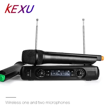 KEXU Dual Handheld VHF Wireless Microphones Dynamic+LCD Receiver System For Karaoke KTV Party Speech Performances Conference
KEXU Dual Handheld VHF Wireless Microphones Dynamic+LCD Receiver System For Karaoke KTV Party Speech Performances Conference