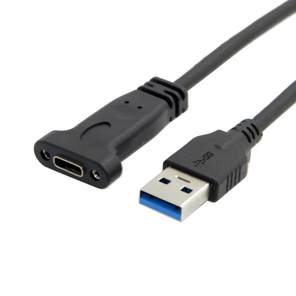 USB 3.1 USB-C Type C Female with Panel Mount Screw Hole to USB 3.0 A Male Data Cable 20cm
USB 3.1 USB-C Type C Female with Panel Mount Screw Hole to USB 3.0 A Male Data Cable 20cm