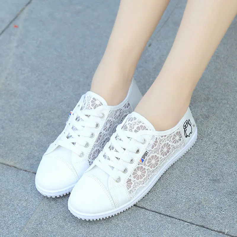 Summer white canvas lace breathable shoes hollow flat student mesh wild lace running shoes
Summer white canvas lace breathable shoes hollow flat student mesh wild lace running shoes
