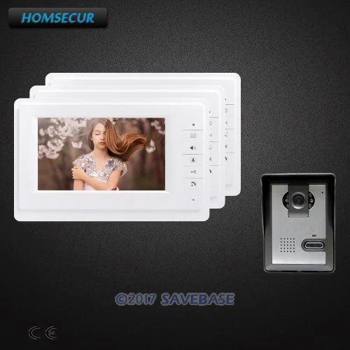 HOMSECUR 7 дюймов видео домофон телефонный звонок Система с одной кнопкой