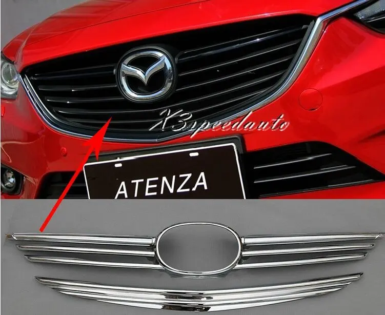 

New Car Styling Sticker Chromed Grill Grille Trim Cover For Mazda 6 M6 Atenza 2014