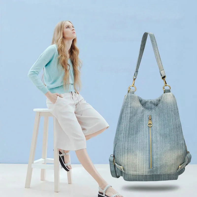 Women Vintage Washed Denim Jean Backpack Girl Fashion Multifunctional Travel Shoulder Bag Big Campus Mochila Bolsa
Women Vintage Washed Denim Jean Backpack Girl Fashion Multifunctional Travel Shoulder Bag Big Campus Mochila Bolsa