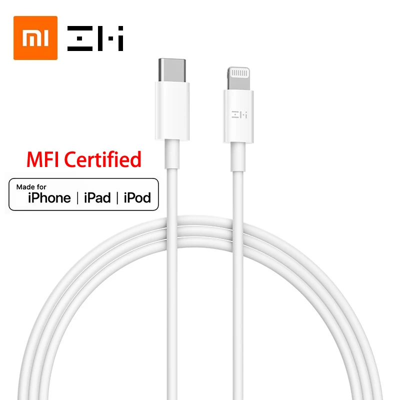 

Original xiaomi ZMI MFI certified usb c to lightning charging cable for iPhone xs xr x 8 7 6s plus 5 ipad charger PD cable 1m 3A