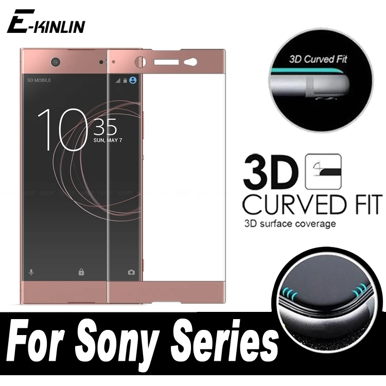 

3D Curved Cover Screen Protector Film For Sony Xperia XZ3 XZ2 XZ1 XZ X Compact XA XA1 XA2 1 10 Plus Ultra Premium Tempered Glass