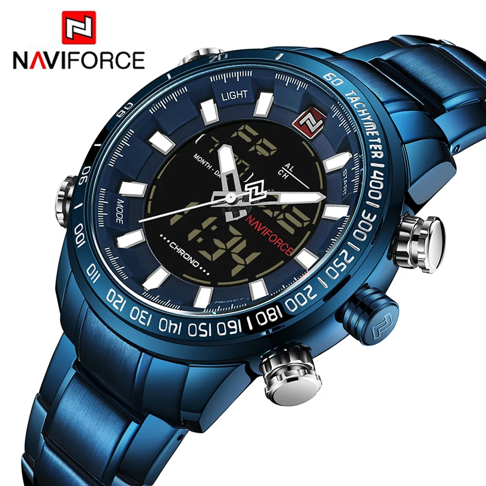 

Naviforce 9093 Mens Quartz Digital Led Watch Men Luxury Sport Watches Waterproof Wristwatch Male Clock relogios