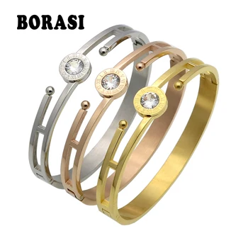 Women Wedding Bracelet Engraved Roman Numeral Brand Bracelets & Bangles Gold Color Bangle CZ Crystal Jewelry For Valentines Gift
Women Wedding Bracelet Engraved Roman Numeral Brand Bracelets & Bangles Gold Color Bangle CZ Crystal Jewelry For Valentines Gift