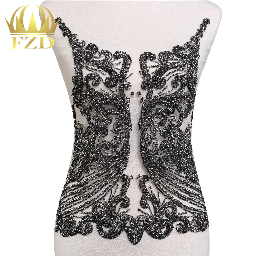 1 Piece Hot Fix Black Beaded Applique Rhinestone Stone Large Patches with Gauze for DIY Wedding Dress and Evening Dress
1 Piece Hot Fix Black Beaded Applique Rhinestone Stone Large Patches with Gauze for DIY Wedding Dress and Evening Dress