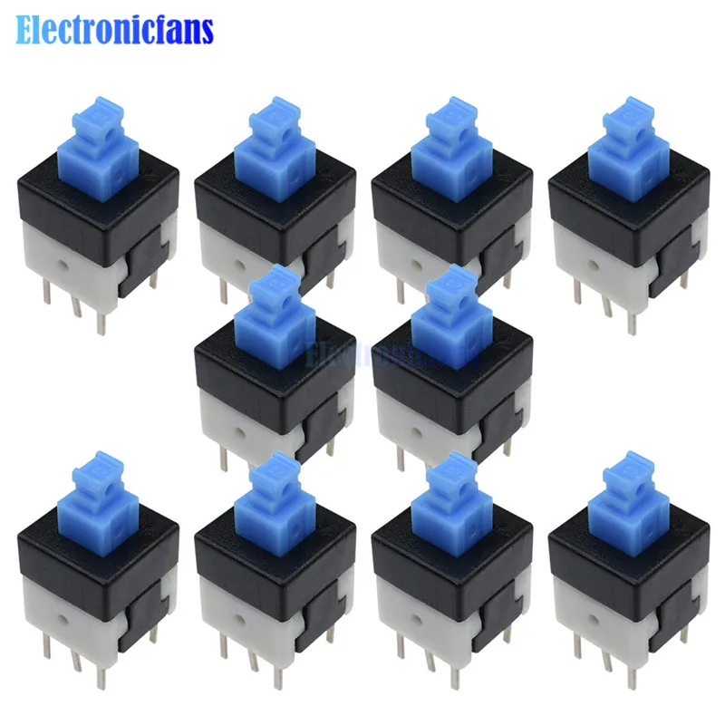 10Pcs/Lot 8X8mm Cap Self-locking Type Square Button Switch Blue 100000 Times Service Life
10Pcs/Lot 8X8mm Cap Self-locking Type Square Button Switch Blue 100000 Times Service Life