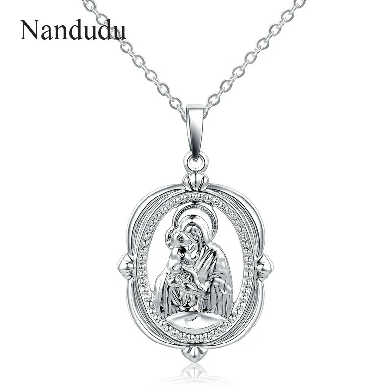 Nandudu New Arrival Silver Color Virgin Mary with Jesus Pendant Necklace for Christian Belief Jewelry Accessories Gift CN274
Nandudu New Arrival Silver Color Virgin Mary with Jesus Pendant Necklace for Christian Belief Jewelry Accessories Gift CN274