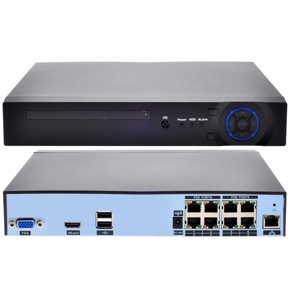 POE NVR 8CH H.265 48V 802.3af ONVIF XMEye APP Face Detection 5MP IP Video Recorder For POE IP Camera system
POE NVR 8CH H.265 48V 802.3af ONVIF XMEye APP Face Detection 5MP IP Video Recorder For POE IP Camera system