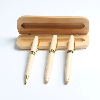 Wood Ballpoint Pen Roller Ball Pen Fountain Pen With Wood Pencil Case Pencil Box Blue ink Black Refill Custome Logo for GiftP758
Wood Ballpoint Pen Roller Ball Pen Fountain Pen With Wood Pencil Case Pencil Box Blue ink Black Refill Custome Logo for GiftP758