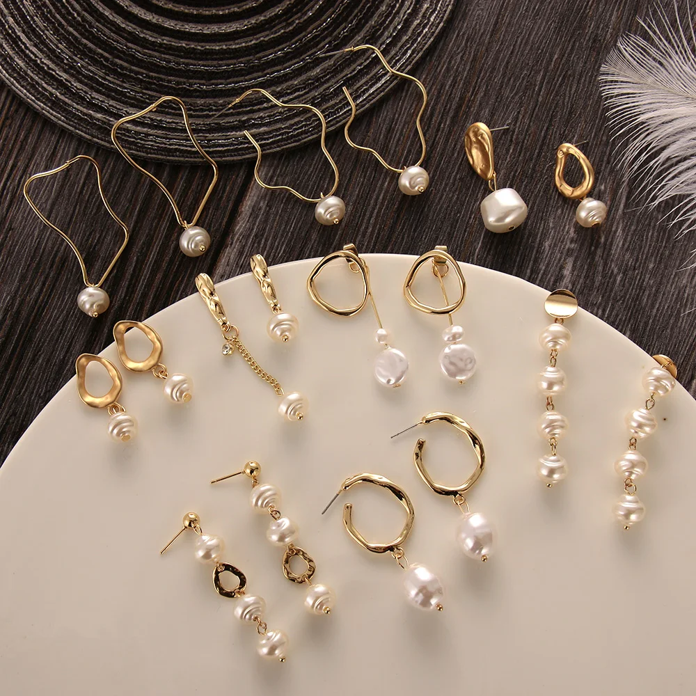 1Pair Korea Metal Gold Geometric Irregular Circle Square Natural Freshwater Pearl Stud Earrings for Women Jewelry Gift 9 Styles
1Pair Korea Metal Gold Geometric Irregular Circle Square Natural Freshwater Pearl Stud Earrings for Women Jewelry Gift 9 Styles