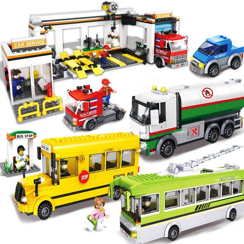 New City Vehicle Compatible Legoing Car Garage School Bus Station Garbage Oil Truck Tractor Model Building Blocks kids Toys Sale
New City Vehicle Compatible Legoing Car Garage School Bus Station Garbage Oil Truck Tractor Model Building Blocks kids Toys Sale