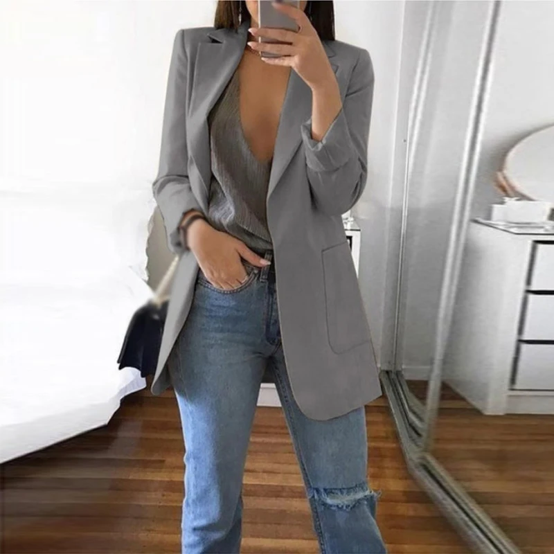 Women Elegant Tops Lapel Long Sleeve Slim Cardigan Suit Jacket Formal Business Party Office Work Coat Ladies
Women Elegant Tops Lapel Long Sleeve Slim Cardigan Suit Jacket Formal Business Party Office Work Coat Ladies