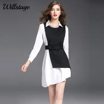 Willstage Women Suits Two pieces Long Sleeve Black Shirts dress and Vests Black Irregular Office Ladies OL Wear 2019 Autumn Sets
Willstage Women Suits Two pieces Long Sleeve Black Shirts dress and Vests Black Irregular Office Ladies OL Wear 2019 Autumn Sets
