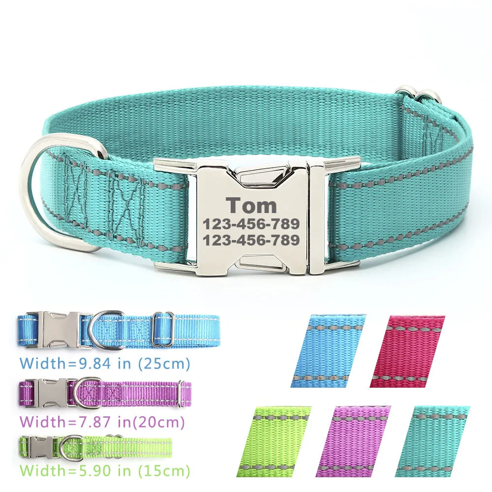 Personalized Dog Collar, Engraved Name and tel Adjustable Dog Id name Collar Custom pet ID Necklace for puppy and kitten
Personalized Dog Collar, Engraved Name and tel Adjustable Dog Id name Collar Custom pet ID Necklace for puppy and kitten
