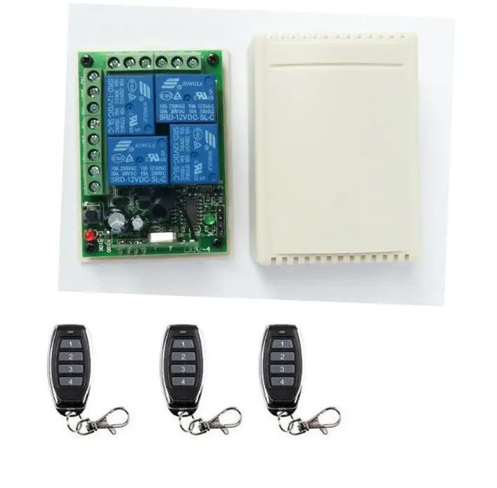 2018 DC12V 4CH Channel Relay Wireless RF Remote Control Switch 3 *Transmitter+Receiver gate remote control
2018 DC12V 4CH Channel Relay Wireless RF Remote Control Switch 3 *Transmitter+Receiver gate remote control