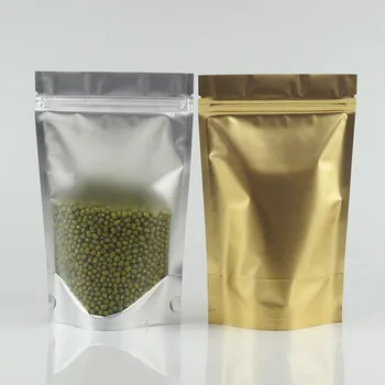 100pcs/lot, 12*20cm Stand Aluminium Foil Ziplock Bag Front Transparent Back Matte Gold,Golden Mylar Plating Food Storage Doypack
100pcs/lot, 12*20cm Stand Aluminium Foil Ziplock Bag Front Transparent Back Matte Gold,Golden Mylar Plating Food Storage Doypack