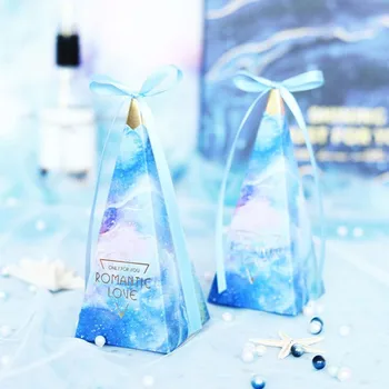 New best DIY hot sale beautiful 6x6x14cm Wedding candy box ins haze star candy box pyramid paper bule romantic love with ribbon
New best DIY hot sale beautiful 6x6x14cm Wedding candy box ins haze star candy box pyramid paper bule romantic love with ribbon