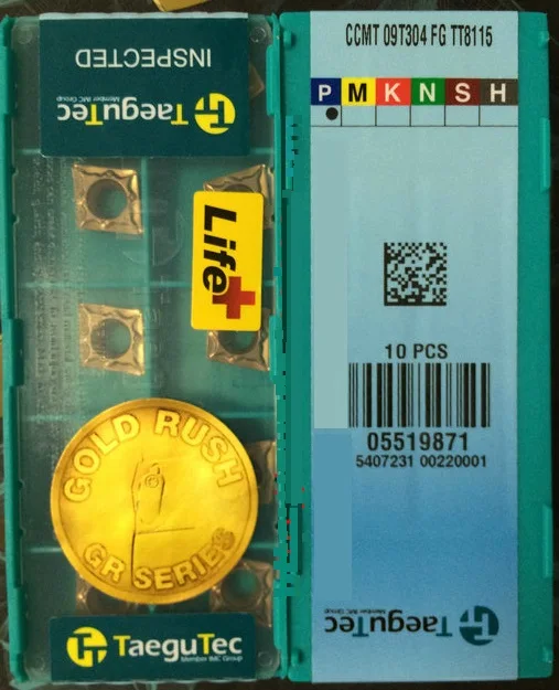 Taegutec Carbide inserts CCMT 09T304 FG TT8115 wholesale CCMT09T304FG TT8115 FOR medium for High speed turning of steel
Taegutec Carbide inserts CCMT 09T304 FG TT8115 wholesale CCMT09T304FG TT8115 FOR medium for High speed turning of steel