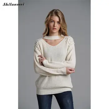 2019 Pullovers Sweater Women V Neck Long Sleeve White Autumn Knitwear Fashion Femme Solid Casual Loose Long Sweaters Pullovers
2019 Pullovers Sweater Women V Neck Long Sleeve White Autumn Knitwear Fashion Femme Solid Casual Loose Long Sweaters Pullovers
