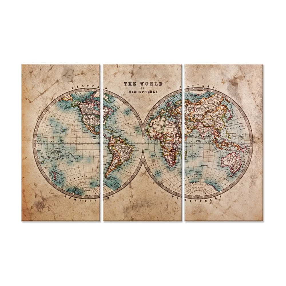 Canvas Print Vintage World Map In Two Hemispheres The Pictures Oil Painting Print On Canvas For Living Room Home Decor Wall Art
Canvas Print Vintage World Map In Two Hemispheres The Pictures Oil Painting Print On Canvas For Living Room Home Decor Wall Art
