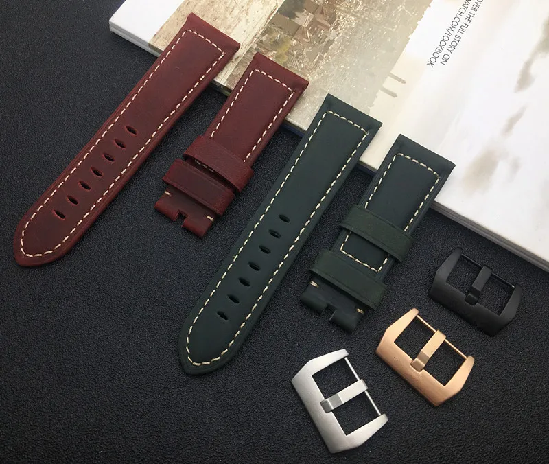 Handmade Green Red retro crazy horse Genuine Leather Watchband Watch band 22mm 24mm 26mm For Panerai strap Bracelet buckle tools
Handmade Green Red retro crazy horse Genuine Leather Watchband Watch band 22mm 24mm 26mm For Panerai strap Bracelet buckle tools
