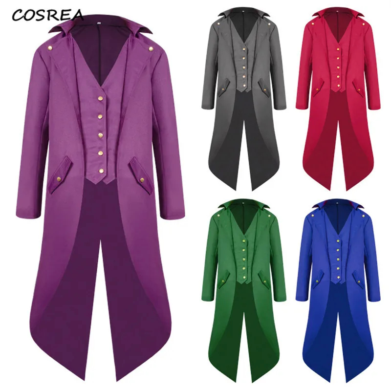 Medieval Retro Men Swallowtail Dust Coat Cosplay Medium Style Steam Punk Cosplay Costumes Palace Dress Europe America Costumes
Medieval Retro Men Swallowtail Dust Coat Cosplay Medium Style Steam Punk Cosplay Costumes Palace Dress Europe America Costumes