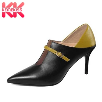 KemeKiss Sexy Women High Heel Shoes Real Leather Quality Shoes Women Mixed Color Pointed Toe Office Designer Shoes Size 33-39 
KemeKiss Sexy Women High Heel Shoes Real Leather Quality Shoes Women Mixed Color Pointed Toe Office Designer Shoes Size 33-39