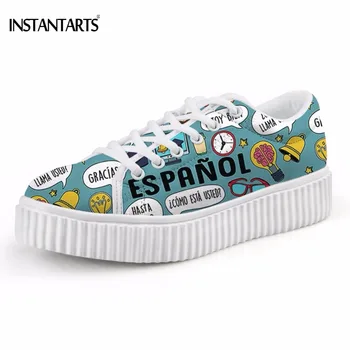 INSTANTARTS Cute Spanish/French Teacher Pattern Platform Shoes for Teen Girl Casual Breathable Winter Lace Up Flats Creeper Shoe
INSTANTARTS Cute Spanish/French Teacher Pattern Platform Shoes for Teen Girl Casual Breathable Winter Lace Up Flats Creeper Shoe