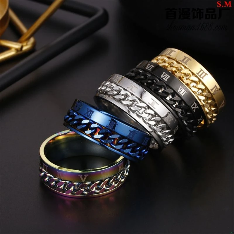 EDC Finger Fidget Spinner Stainless Steel Chain Rotatable Ring Men Classical Rome Digital Power Sense Gift
EDC Finger Fidget Spinner Stainless Steel Chain Rotatable Ring Men Classical Rome Digital Power Sense Gift
