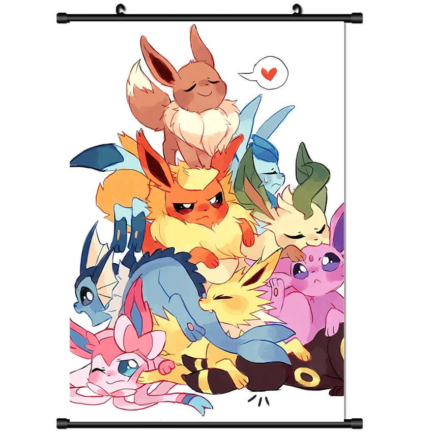 Подробная информация о Hot Aime Pokemon Eeveelution настенный плакат прокрутка Косплей 40x60cm |