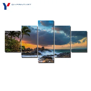 Hawaiian Beach at Sunset 5 Panel Paintings Wall Decor Landscape Picture for Living Room Home Decoration A0656
Hawaiian Beach at Sunset 5 Panel Paintings Wall Decor Landscape Picture for Living Room Home Decoration A0656
