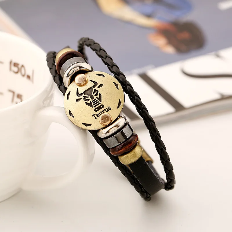 Taurus Genuine Leather Bracelet 12 Zodiac Horoscope Charms Bracelet Men For Women Bangles Hematite Beads Bracelets
Taurus Genuine Leather Bracelet 12 Zodiac Horoscope Charms Bracelet Men For Women Bangles Hematite Beads Bracelets