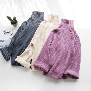 Winter Warmer Turtleneck Sweater for Women Loose Korean Candy Color Pullovers Sweaters High Collar Knitted Oversized Sweaters
Winter Warmer Turtleneck Sweater for Women Loose Korean Candy Color Pullovers Sweaters High Collar Knitted Oversized Sweaters