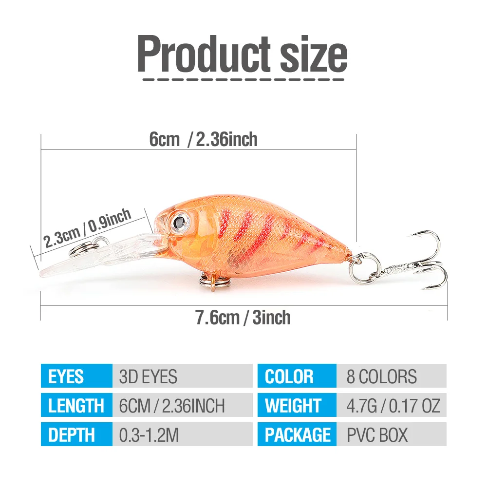 DONQL 2pcslot Minnow Fishing Lures Wobblers Crankbaits 6cm 4.7g Artificial Hard Swim Bait Wobblers For Trolling Fishing Tackle (2)