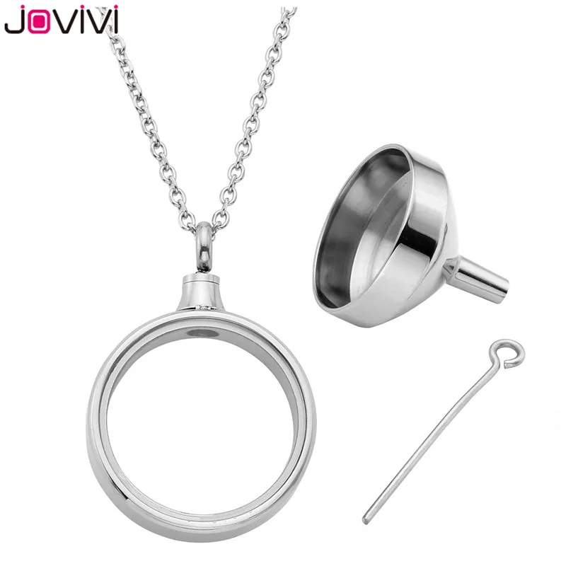JOVIVI New Stainless Steel Round Living Floating Cremation Necklace Ashes Urn Memorial Pendant Jewelry with Filler Kit and Box
JOVIVI New Stainless Steel Round Living Floating Cremation Necklace Ashes Urn Memorial Pendant Jewelry with Filler Kit and Box