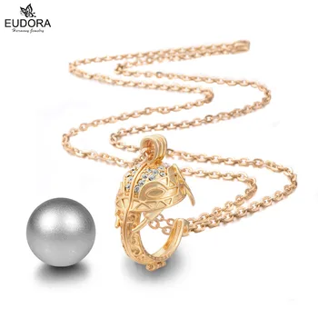Eudora 20mm Harmony Ball Elephant Gold-Color Locket Cage with White Rhinestone Pendant Mexican Bola Necklace Jewelry Gift H252
Eudora 20mm Harmony Ball Elephant Gold-Color Locket Cage with White Rhinestone Pendant Mexican Bola Necklace Jewelry Gift H252