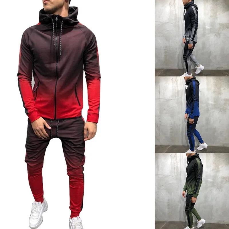 MoneRffi Spring Men 2 Pcs Suit Set Thin Tracksuit Hoodie Jackets Sweatpants Fashion Casual Gradient Print Zipper Joggers Suit
MoneRffi Spring Men 2 Pcs Suit Set Thin Tracksuit Hoodie Jackets Sweatpants Fashion Casual Gradient Print Zipper Joggers Suit